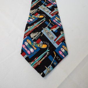 Vintage Nicole Miller Skate Snow Winter tie 100%